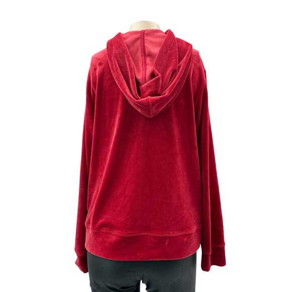 Tommy Bahama Red Velour Hoodie Jacket Full Zip Polyester Womens S - Picture 2 of 10